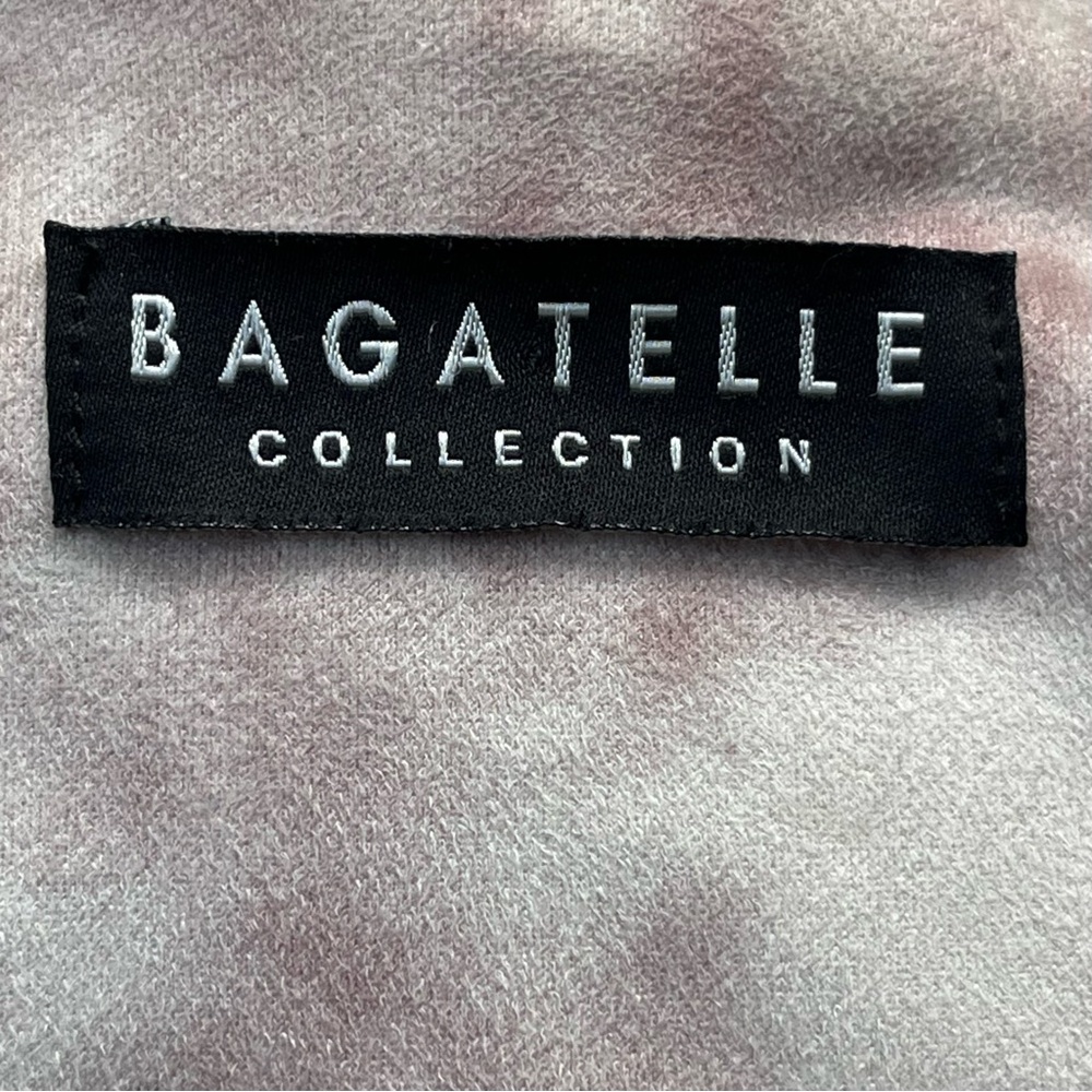 Bagatelle Pink Rose TieDye Asymmetrical Zip Faux Suede Moto Short Jacket XS Crop - Picture 5 of 16